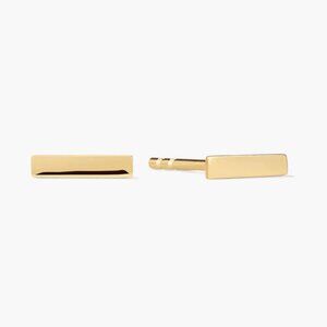 Mejuri 14K Gold Bar Stud Earrings – Minimal Solid Gold Studs | Brand New